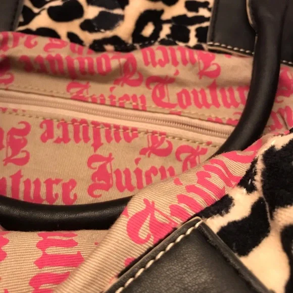 Juicy Couture Leopard Print Satchel with Black Accents - Picture 4 of 8